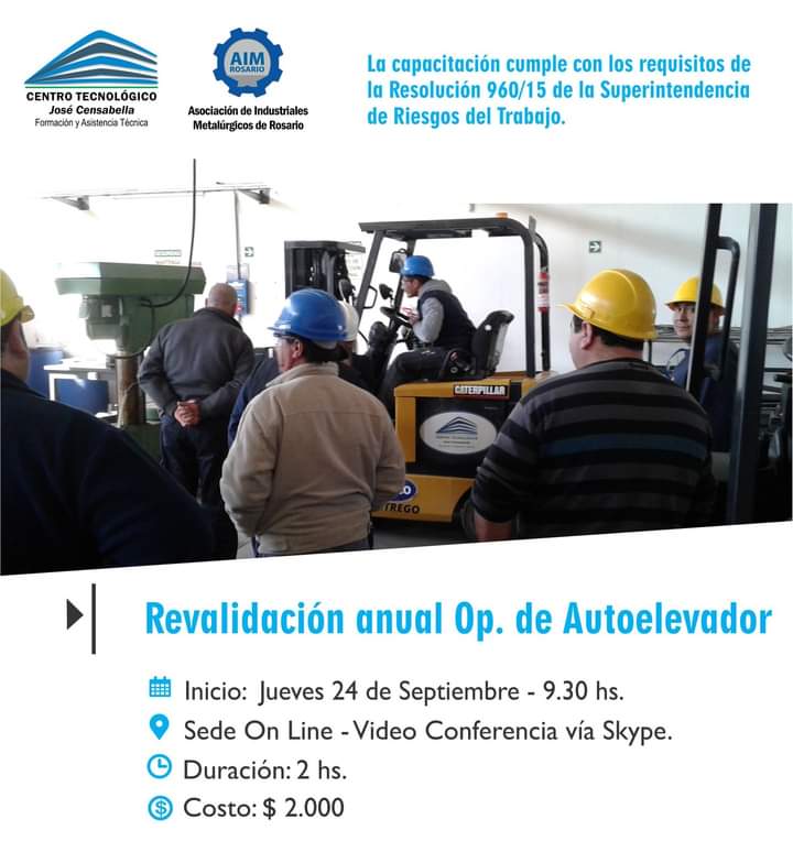 Revalidación anual Op. de Autoelevador